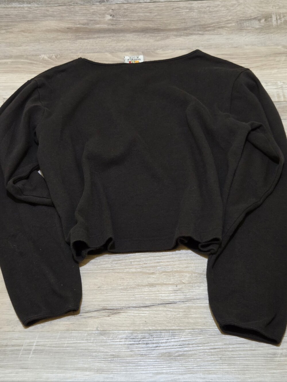 Vintage Garfield & Odie Halloween Long Sleeve Black Cropped Top Size Womens L - Picture 6 of 8